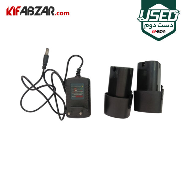 باتری و شارژر دریل پیچ گوشتی شارژی 12 ولت آروا مدل 5821 دو باتری دست دوم