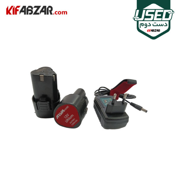باتری و شارژر دریل پیچ گوشتی شارژی 12 ولت آروا مدل 5970 دست دوم