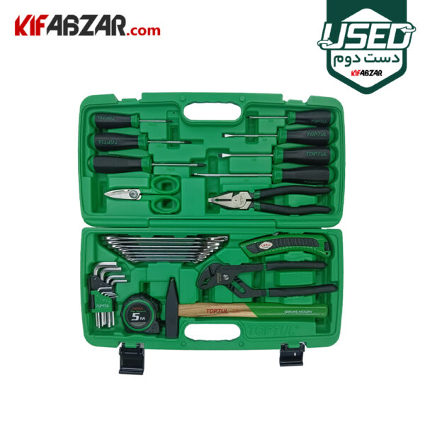 قیمت و خرید جعبه ابزار سبز 30 پارچه خانگی تاپ تول مدل GAAI3001