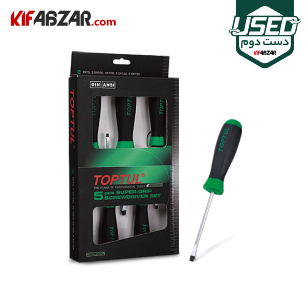 ست 5 عددی پیچ گوشتی تاپ تول سری Super-Grip مدل GAAE0503 دست دوم ست 5 عددی پیچ گوشتی تاپ تول سری Super-Grip مدل GAAE0503 دست دوم