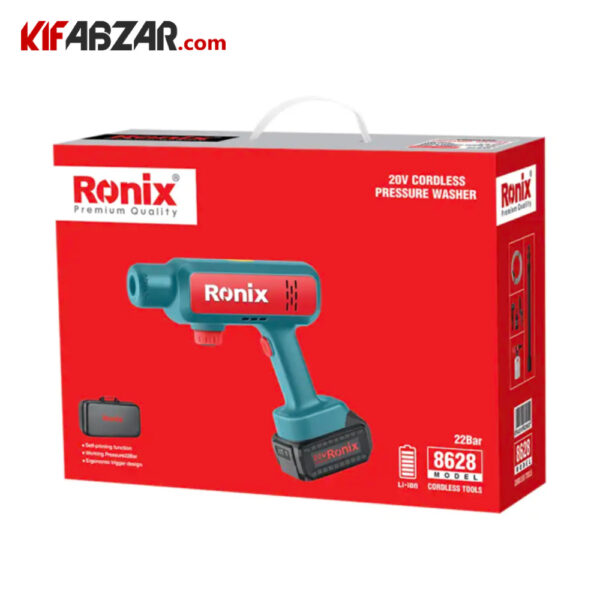 جعبه کارتنی کارواش شارژی 20 ولت رونیکس مدل 8628