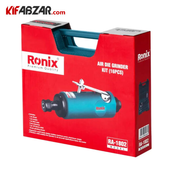 جعبه کارتنی کیت فرز انگشتی بادی 16 پارچه رونیکس مدل RA-1802