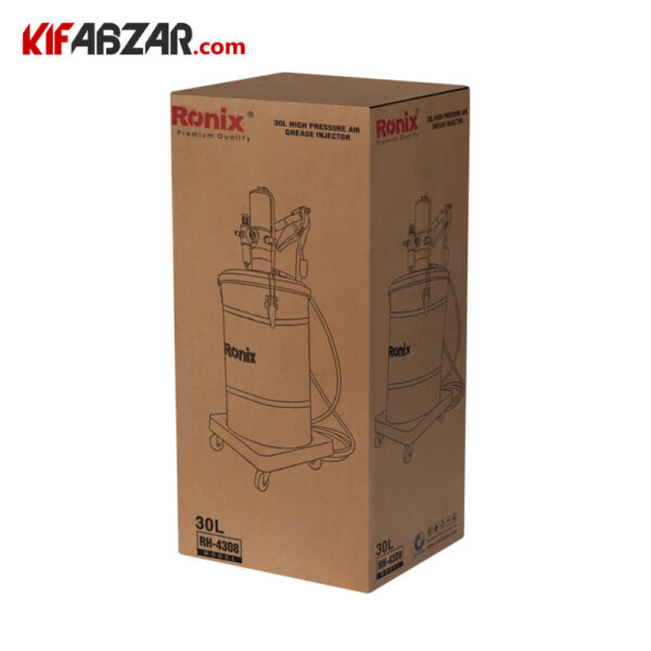 جعبه کارتنی گریس پمپ سطلی چرخدار 30 لیتری رونیکس مدل RH-4308