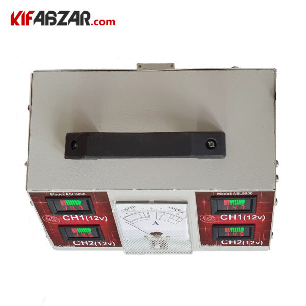 دسته حمل شارژر اتوماتیک 4 کاناله 12-24 ولت باتری خودرو تسترونیک مدل ASL-9000